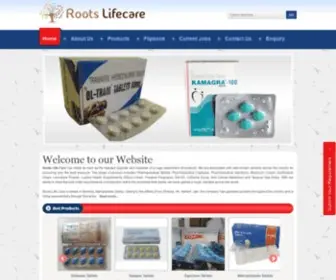 Rootslifecare.in(Pharmaceutical Medicines exporters) Screenshot