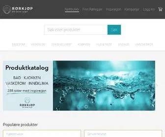 Rorkjop.no(Rørleggerkjede med over 400 bedrifter i hele Norge. Kjente merkevarer) Screenshot