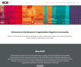 Ror.org(The research organization registry (ror)) Screenshot