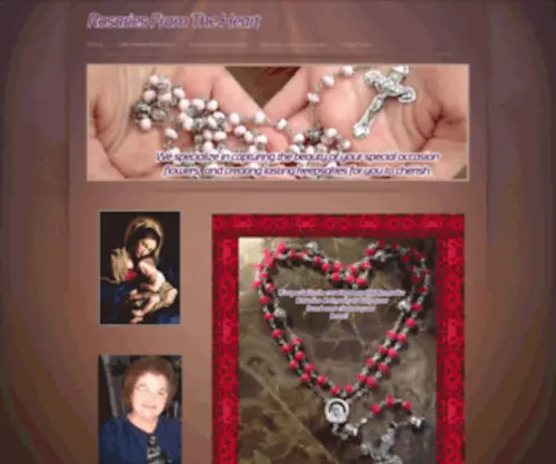 Rosariesfromtheheart.com(Rosaries from the Heart Specializes in handmade flower petal rosaries for chaplets) Screenshot
