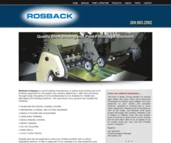 Rosbackcompany.com(Rosback Company is a world leading manufacturer of quality book binding and print finshing equipment) Screenshot