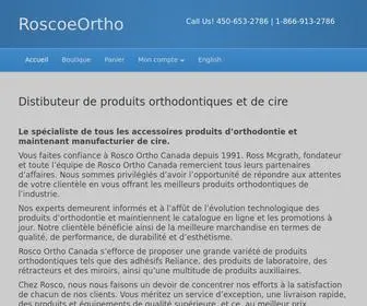 Roscoeortho.com(Accessoirs et produits orthodontiques et de cire) Screenshot