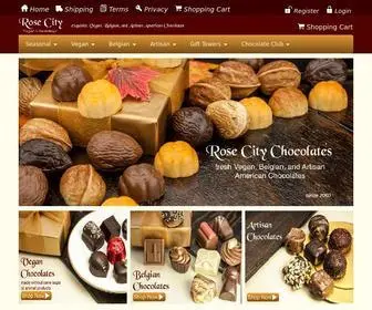 Rosecitychocolates.com(Rose City Chocolatier Vegan Chocolates) Screenshot