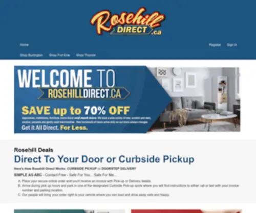 Rosehilloutlets.ca(Rosehill Direct) Screenshot