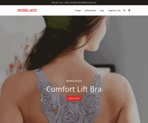 Roselace.co(Official Home of the Comfort Lift Bra) Screenshot