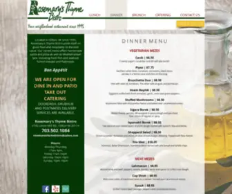 Rosemarysthymebistro.com(DINNER) Screenshot