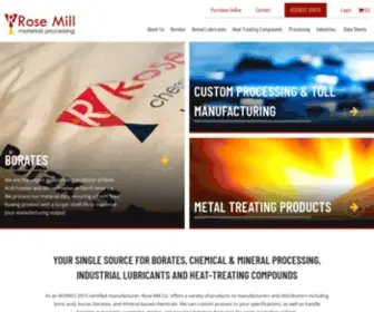 Rosemill.com(Rose Mill Materials Processing) Screenshot