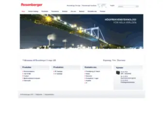 Rosenberger.se(Rosenberger High Frequency Technology) Screenshot