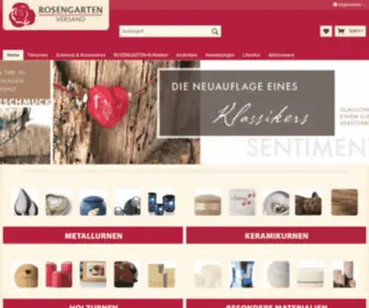 Rosengarten-Versand.de(Tierurnen-Katalog und Versand der ROSENGARTEN-Tierbestattung) Screenshot