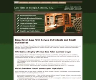 Rosenlawboca.com(Non-Profit, Incorporation, Insurance & Business Attorney in Boca Raton, FL) Screenshot