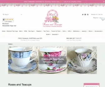 Roses-AND-Teacups.com(Roses and Teacups Discount Tea Cups Teapots Tea Bridal Favors Gifts) Screenshot