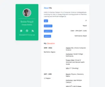 Roshanparajuli.com.np(Roshan Parajuli) Screenshot