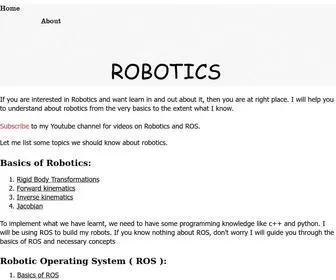 Rosroboticslearning.com(Robotics and ROS) Screenshot