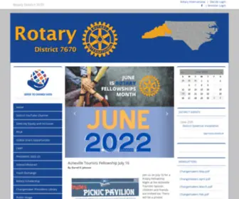 Rotary7670.org(Rotary District 7670) Screenshot