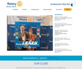 Rotarydistrict6670.org(Southwestern Ohio USA) Screenshot