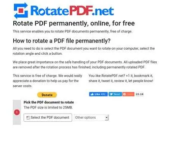 Rotatepdf.net(Rotate PDF documents permanently with our online free service) Screenshot