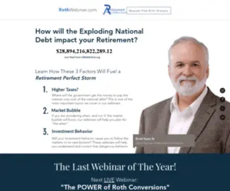 Rothwebinar.com(These webinars help you understand the factors that could create a Retirement Perfect Storm) Screenshot