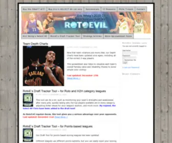 Rotoevil.com(The Ultimate NBA Fantasy Draft Guide) Screenshot