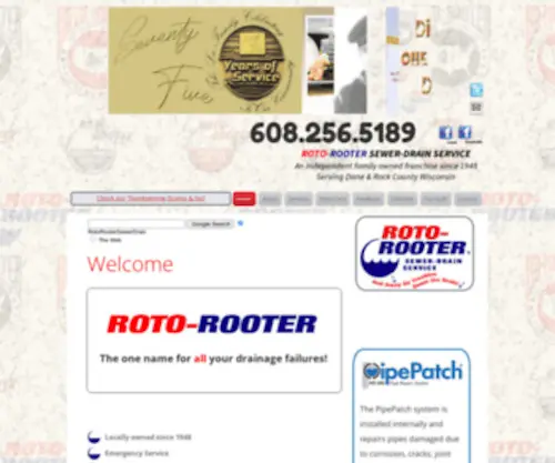 Rotorootersewerdrain.com(Roto-Rooter Sewer Drain Cleaning Madison) Screenshot