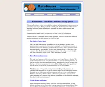 Rotosource.com(Your Free Guide to Fantasy Sports) Screenshot