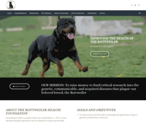 Rottweilerhealth.org(Our mission) Screenshot