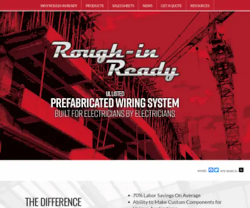 Roughinready.com(Rough-in Ready Prefabricated Wiring Systems) Screenshot