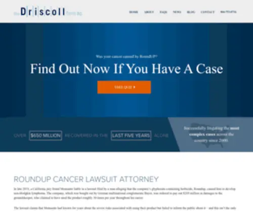Roundupcancer.com(The driscoll firm) Screenshot