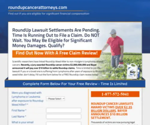 Roundupcancerattorneys.com(Roundup Lawsuit) Screenshot