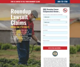 Roundupcancerclaim.org(Roundup Lawsuit Evaluation) Screenshot