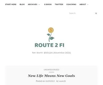 Route2FI.com($559,224 (November 2020)) Screenshot