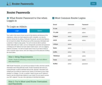 Router-Passwords.com(Router passwords to login as admin) Screenshot