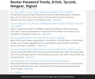 Routerpassword.info(Router Password Tenda) Screenshot