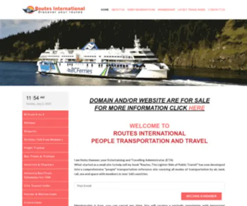 Routesinternational.com(Passenger Transportation Resources) Screenshot