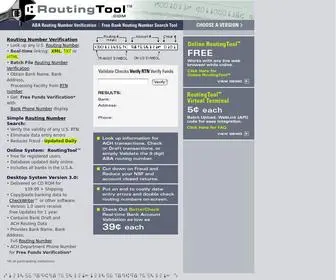 Routingtool.com(Routing number verification and bank routing numbers bank search tool) Screenshot