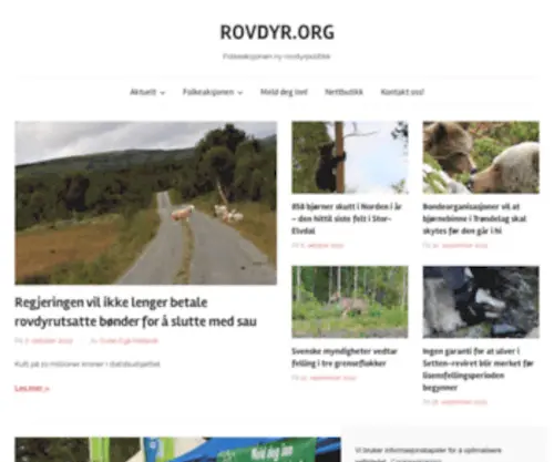 Rovdyr.org(Folkeaksjonen ny rovdyrpolitikk) Screenshot