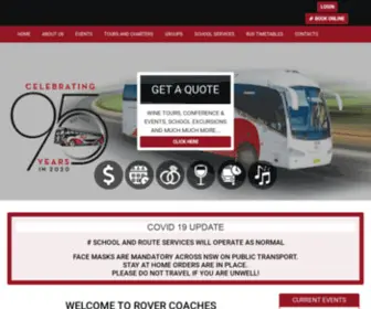 Rovercoaches.com.au(Hunter Valley bus and coach charter) Screenshot