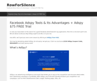 Rowforsilence.com(Facebook Adspy Tools & Its Advantages) Screenshot