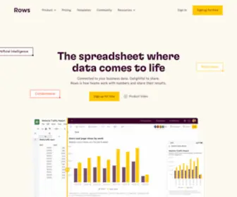 Rows.com(The spreadsheet where data comes to life) Screenshot