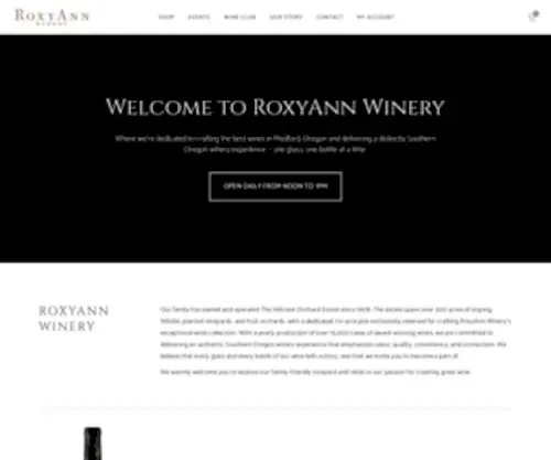 Roxyann.com(RoxyAnn Winery Story) Screenshot