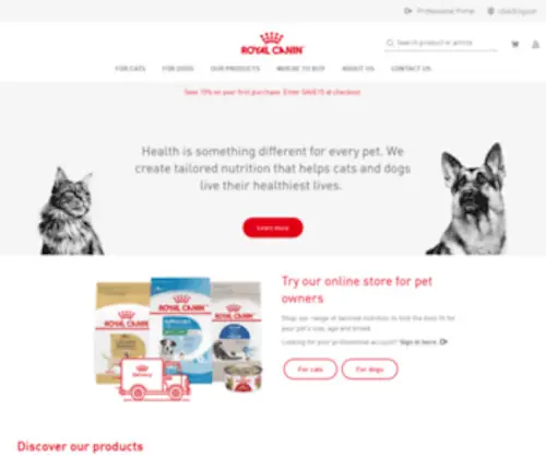 Royalcanin.hu(Welkom bij Royal Canin. Dierenvoeding op basis van wetenschap) Screenshot