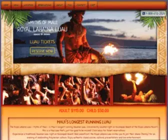 Royallahainaluau.com(Royal Lahaina Luau Maui royal) Screenshot