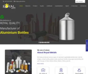 Royalmetals.in(Royal Metals Aluminum bottles Manufacturer) Screenshot