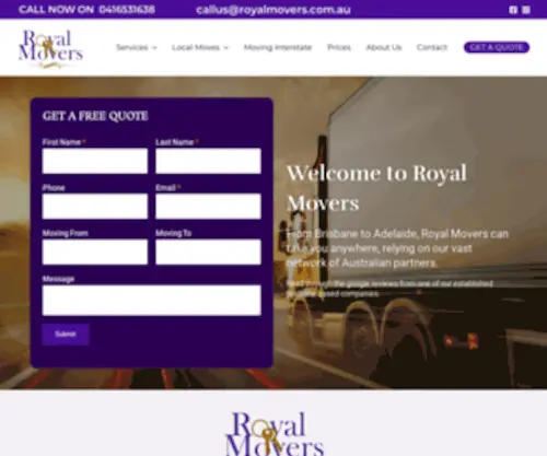 Royalmovers.com.au(Royal Movers) Screenshot