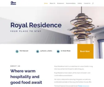 Royalresidence.net(Royal Residence Hotel & Piazza Restaurant and Bar) Screenshot