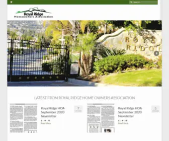 Royalridgehomeownersassociation.com(Anaheim Hills) Screenshot