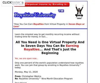 Royaltiesuniversity.com(Royalties University) Screenshot