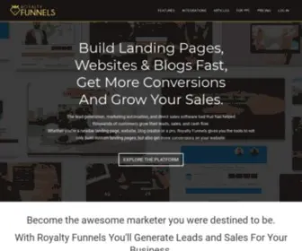 Royaltyfunnels.com(Landing Page Builder & Conversion Platform for Marketers) Screenshot