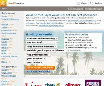 Royalvakanties.be(Goedkoper op vakantie met Royal) Screenshot