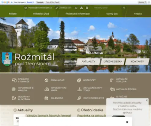 Rozmitalptr.cz(Oficiální stránky Města Rožmitál pod Třemšínem) Screenshot