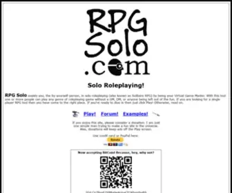 RPgsolo.com(Solo RPG with a Virtual Game Master) Screenshot